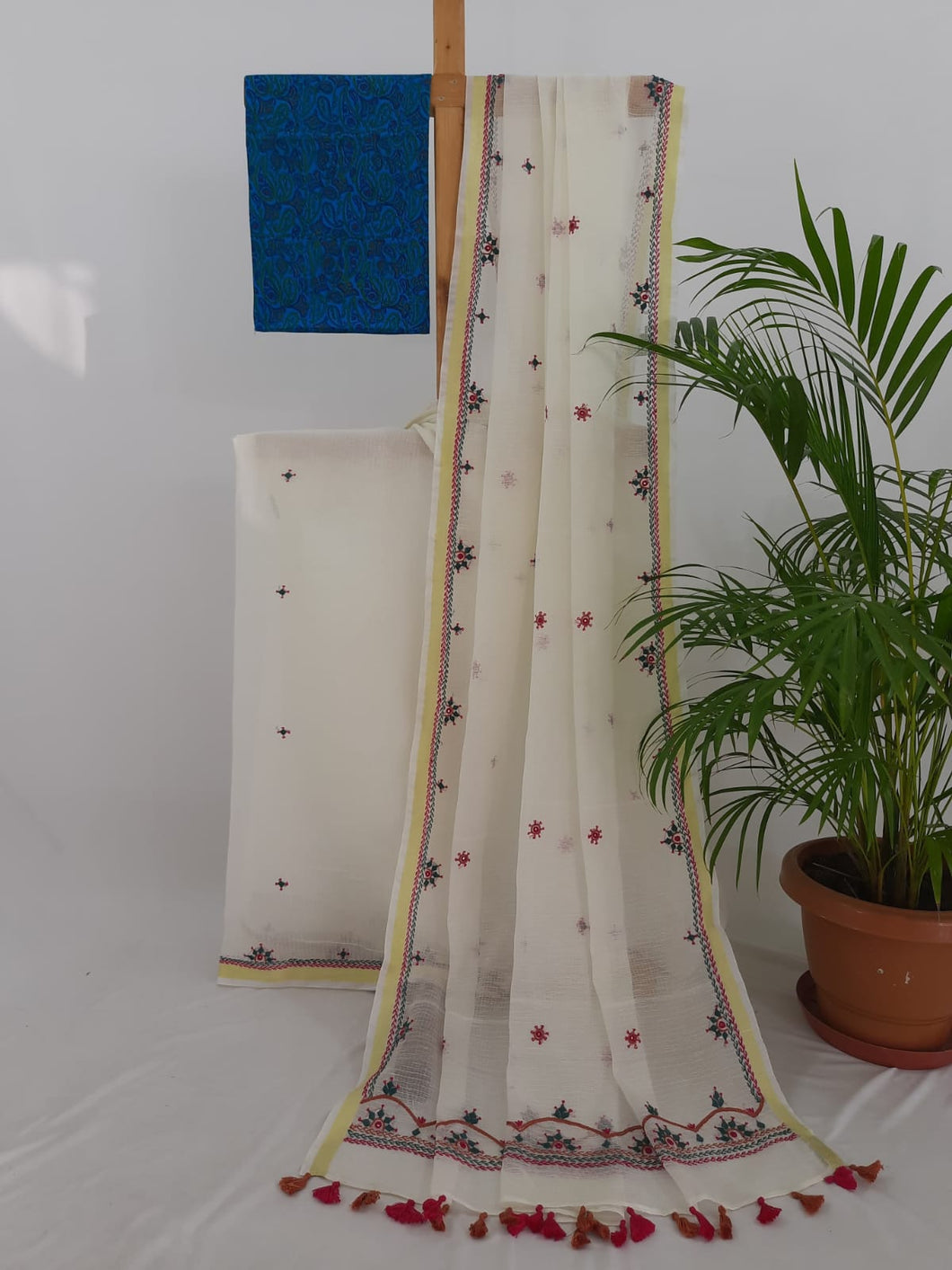 Kota Cotton Hand Embroidered Sari