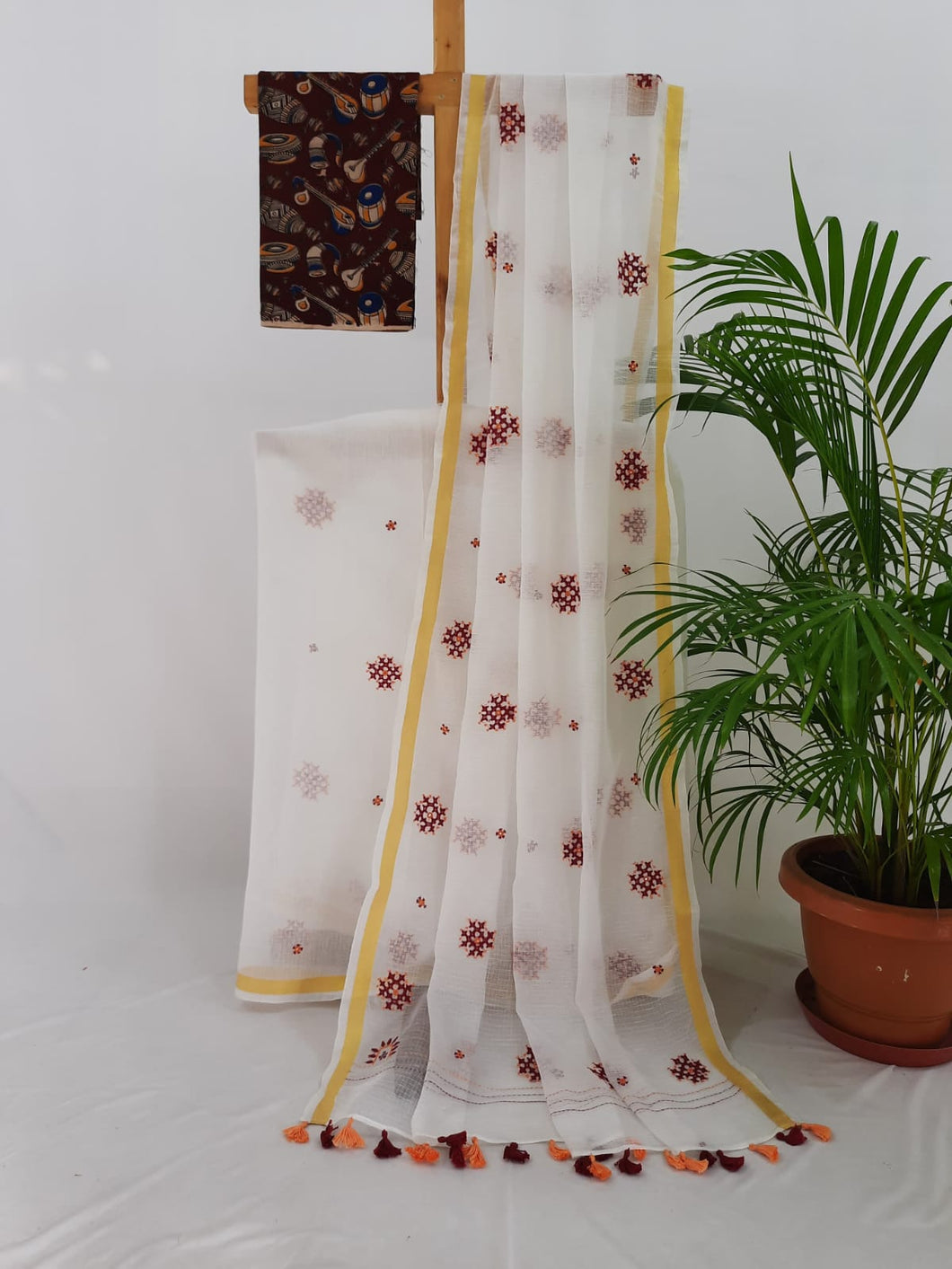 Kota Cotton Hand Embroidered Sari