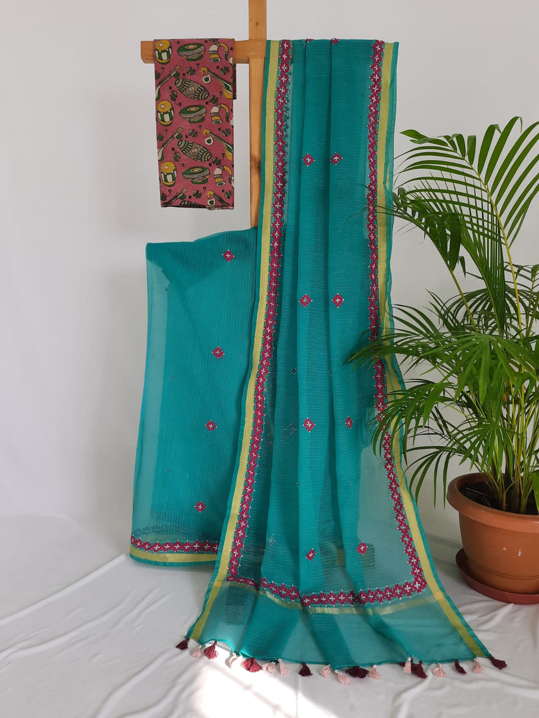 Kota Cotton Hand Embroidered Sari