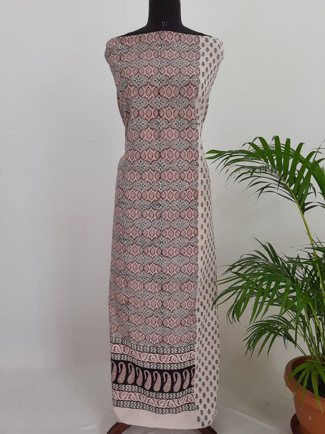 Bagh Print Cotton Kurti Fabric